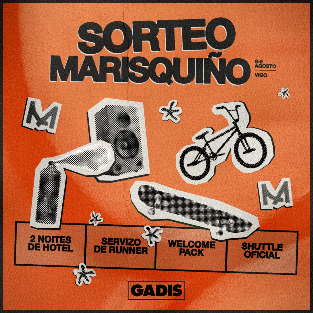 gadis's tweet photo. #SORTEO 🎉 Os mellores recordos do verán sempre comezan cun bo plan 🧡
Gaña unha experiencia para dúas persoas en @omarisquino con hotel, servizo de runner, welcome pack oficial e pulseiras de acceso ao shuttle oficial do evento.

🧡Sigue a @gadis e @omarisquino
🧡Fai repost desta publicación.

Participa ata o 14 de xullo. Bases legais na ligazón da bio 🔗