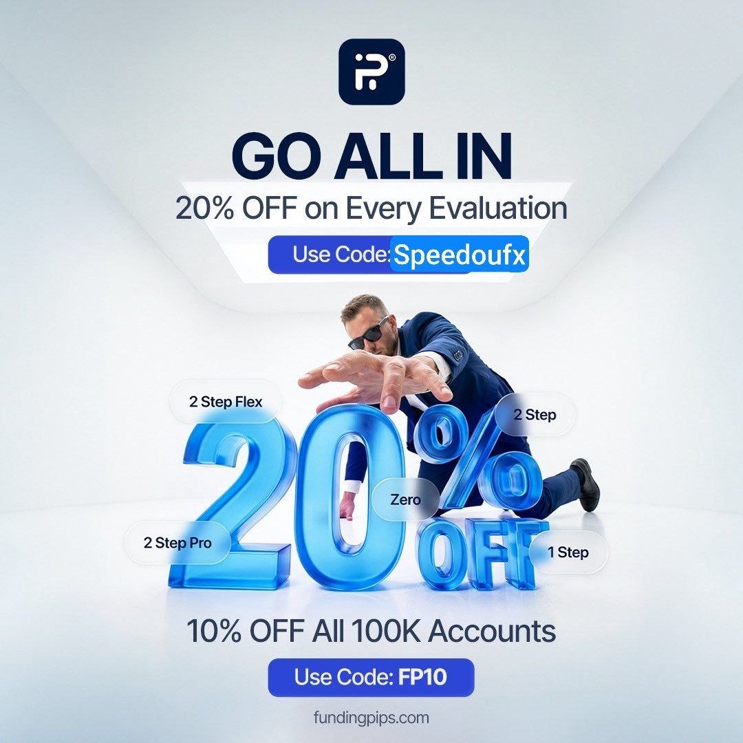 speedouFx's tweet photo. 2X $5k @FundingPips giveaway to 2 traders.

To win:

+Follow @fundingpips @Khldfx @speedouFx @NasaraCapital @AleeyuGMB @avikkfp 
+Sign up here: https://t.co/i1wcHVkded
+Tag a trader friend and tell them about the new Fp FLEX account 
RT

Winners announce friday https://t.co/HiVztuiBcM