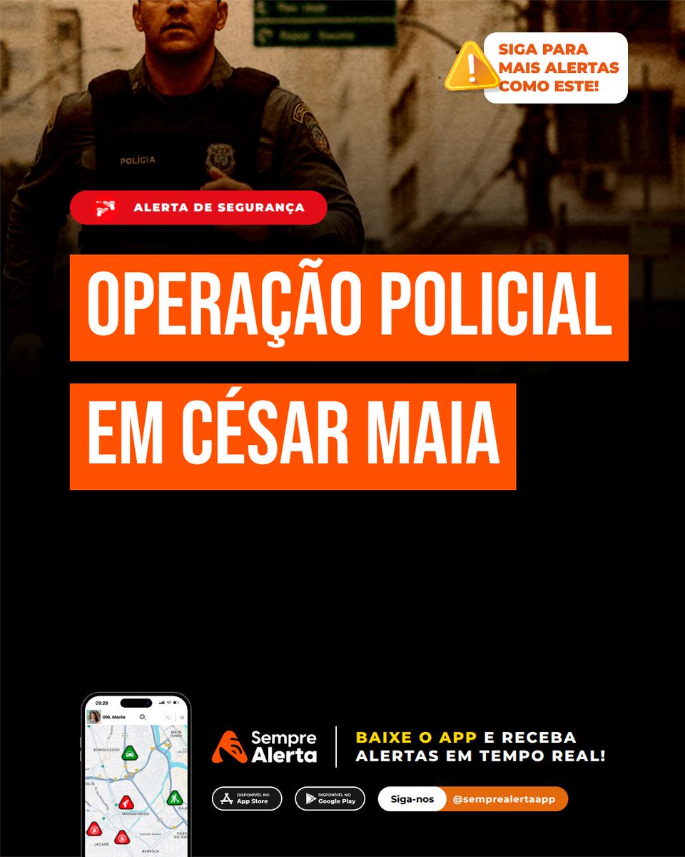 semprealertaapp's tweet photo. 🚨 ATENÇÃO! Operação da Polícia Militar em César Maia, Rio de Janeiro/RJ, em 08/07/2026 às 07:17.

Baixe o App 👉 https://t.co/eyRs86qVRX

Mídias colaborativas informam operação policial em César Maia, Vargem Pequena. Moradores e quem transita pela área devem redobrar a atenção e evitar a região.

Endereço: César Maia - Vargem Pequena - Rio de Janeiro/Rio de Janeiro - 22783-112 - Brasil.