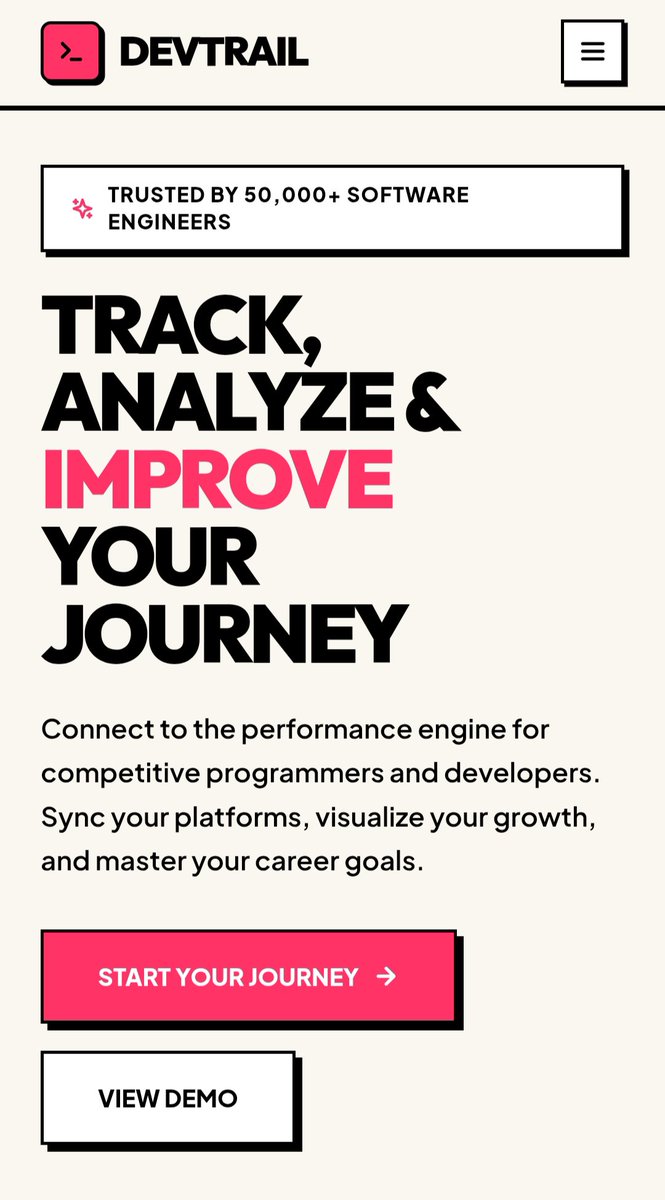 V900Vishal's tweet photo. One of my friends from NIT Rourkela is building DevTrail 🚀 for competitive programmers and developers

It helps you track your coding profiles, analyze your progress, keep up with contests, and more in one place

Must Try https://t.co/FxDSCD3Ytw⁠�

builder :- @ManasGupta44394 https://t.co/89RqKS6hie