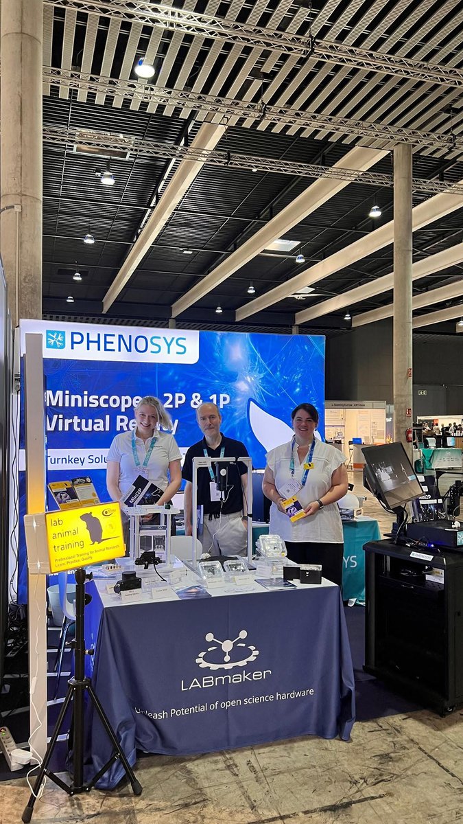 phenosys's tweet photo. Reporting from Booth #80!
We are joined by Dr. Katharina Stumpenhorst at our booth who is representing Lab Animal Training. Lab Animal Training provides FELASA acrredited lab animal handling and neurosurgery courses. 
@j_uhlhorn @KarstenKey 
Come, stop by at the booth! 
#FENS2026 https://t.co/PkeO7dJWa4