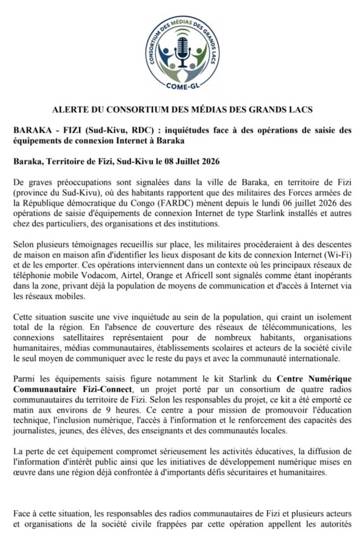 amani_malinde's tweet photo. ALERTE: la population de Baraka-Fizi contrainte de vivre sans réseaux des téléphones ni Internet WI-FI de STARLINK par les opérations FARDC. https://t.co/KSmU1FtPXC