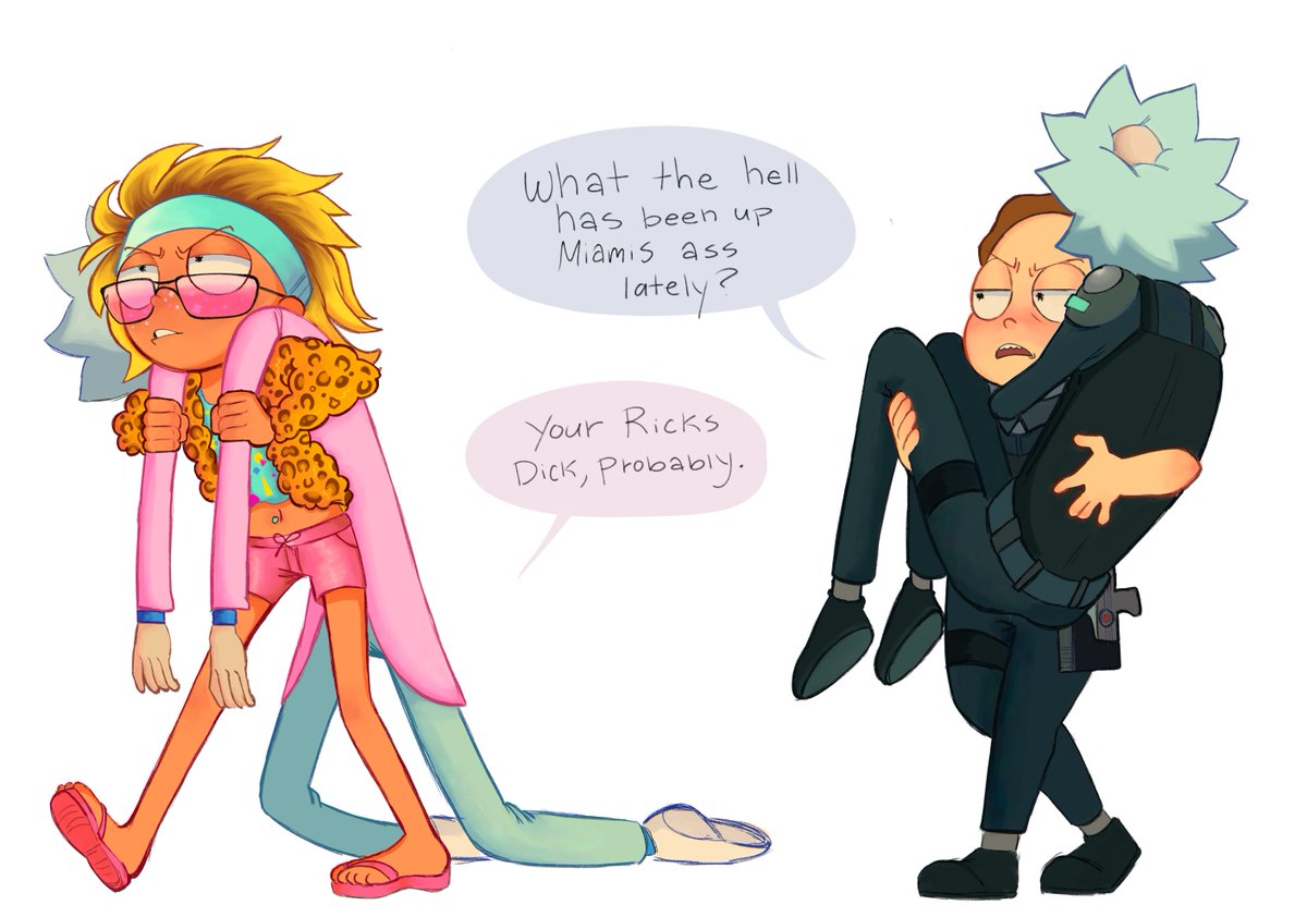 Luigifan3DS's tweet photo. Miamicop and their kids #rickandmorty they got into a fight https://t.co/4U3M5nGUzL