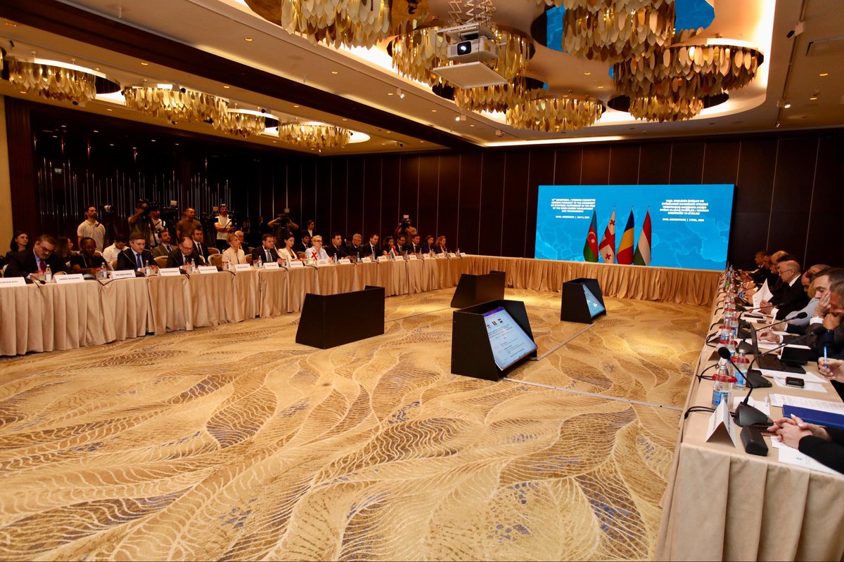 ParvizShahbazov's tweet photo. At the 12th Ministerial Meeting of the Caspian-Black Sea-Europe #GreenEnergyCorridor project, held in Baku, we confirmed the successful completion of the Feasibility Study, officially marking the project's transition into the development phase.
We also signed a #JointLetter addressed to @DanJoergensen, #EU Commissioner for #Energy and Housing, expressing our support for the project's inclusion in the European Union's third list of Projects of Common Interest (PCIs) and Projects of Mutual Interest (PMIs).
Our joint efforts will accelerate the implementation of this strategic initiative, contributing significantly to strengthening Europe's #energysecurity, advancing the #greenenergy transition and further deepining regional cooperation.