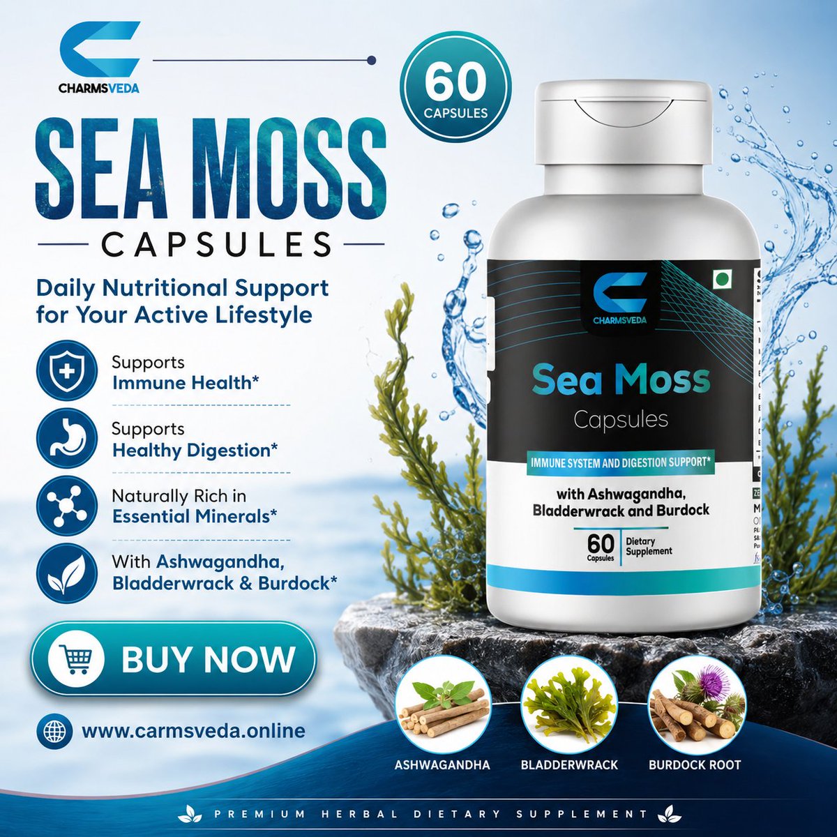 Charmsveda's tweet photo. 🌊 Support your daily wellness with the power of nature!

🛒 Shop Now: https://t.co/5NEeNPR9To

#CharmsVeda #SeaMoss #SeaMossCapsules #HerbalWellness #NaturalNutrition #DailyWellness #ImmuneSupport https://t.co/QMC2mOEhhZ