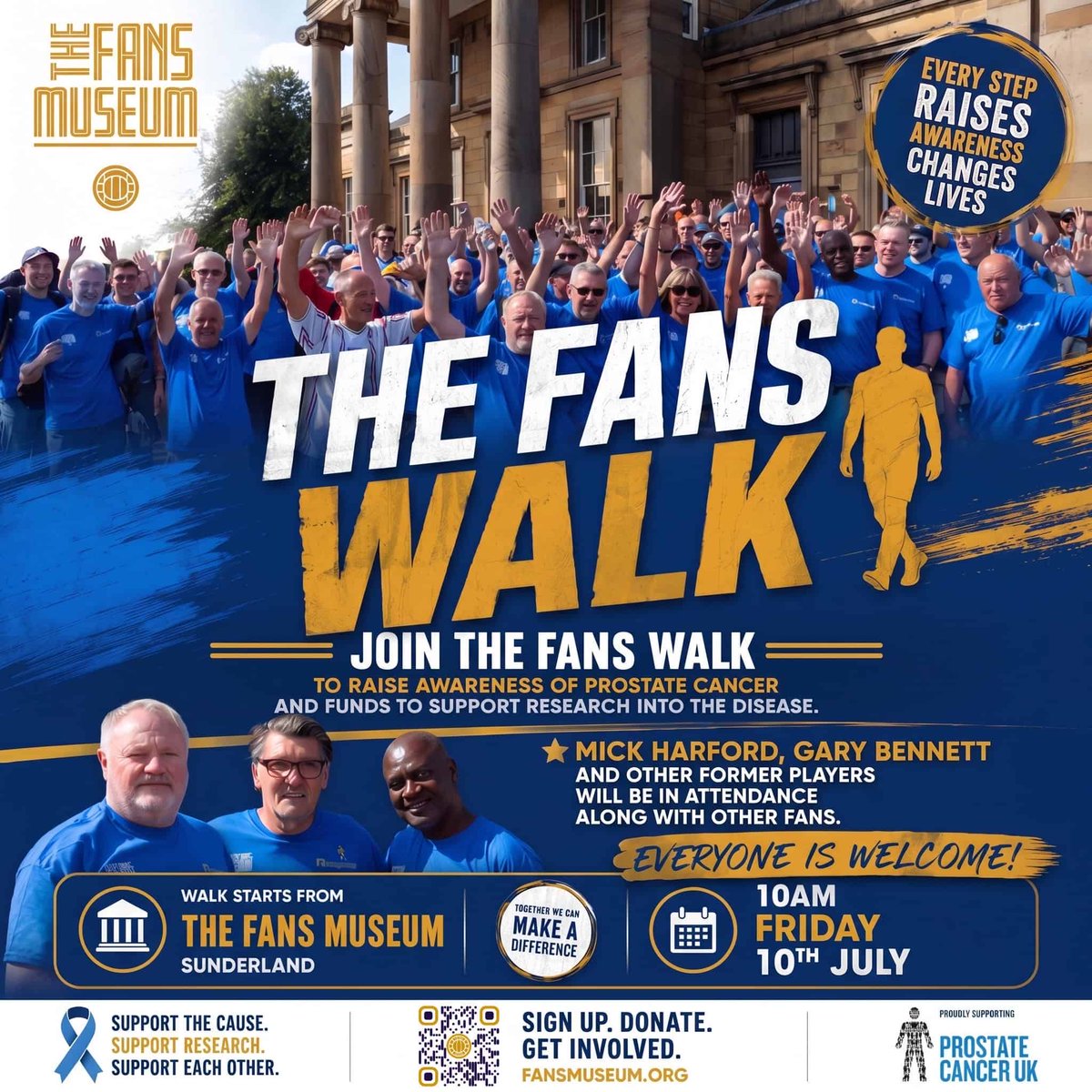 Mickharford's tweet photo. Weather forecast is very good for 
“The Fans Walk”,as we are looking to raise awareness for Prostate cancer. See you all on Friday,10am start from The Fans Museum. https://t.co/qdhmHbJZTV