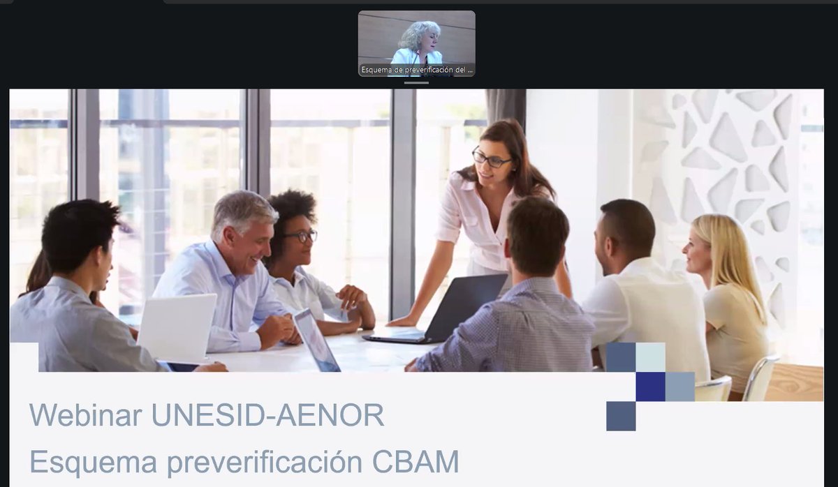 UNESID's tweet photo. 🌍 Hoy hemos celebrado, junto a @AENOR , un webinar sobre el Esquema de Preverificación del #CBAM. Nuestra directora general, @carola_hermoso   destacó la importancia de garantizar la fiabilidad y trazabilidad de las emisiones y puso en valor esta iniciativa conjunta. https://t.co/EQcKxFkjdr