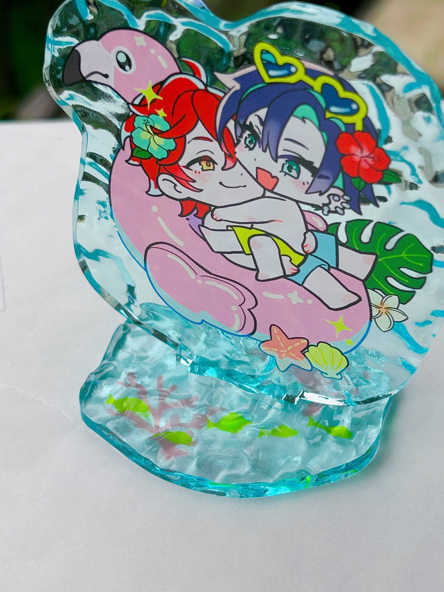 Goenji_momuyo's tweet photo. レプ葬自陣の夏アクスタ作った🫧
光に当たると海で浮き輪に波紋の反射が映るやつみたいになるところが好き
#アク達で作ってみた https://t.co/DmIh5UQQrP
