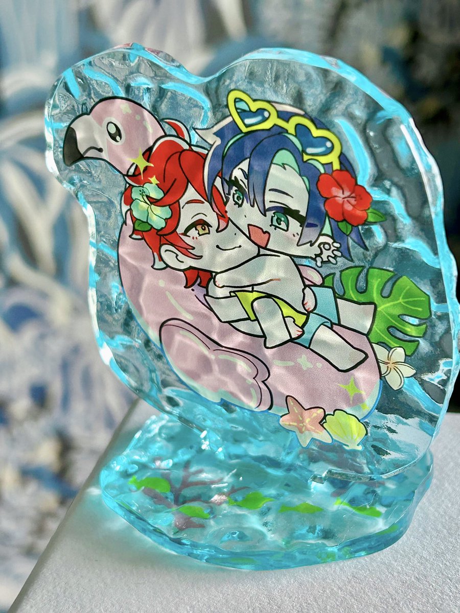 Goenji_momuyo's tweet photo. レプ葬自陣の夏アクスタ作った🫧
光に当たると海で浮き輪に波紋の反射が映るやつみたいになるところが好き
#アク達で作ってみた https://t.co/DmIh5UQQrP