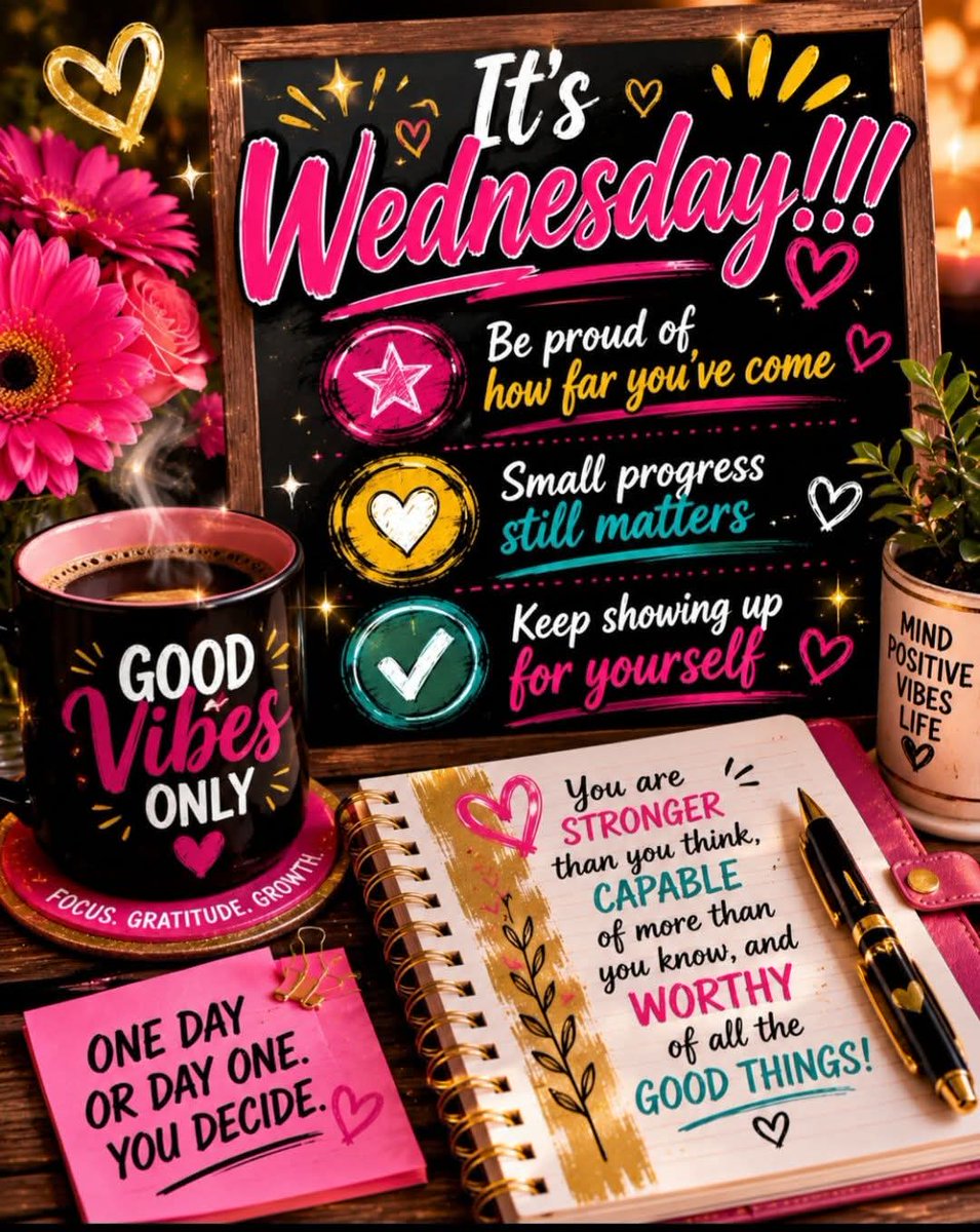 Stopworkplacebu's tweet photo. Good Morning Friends! ✨️✨️✨️☕️😊☀️ Happy Wednesday! ✍️We are Halfway through!✍️ Woohoo! ☀️😊🐕🏃‍♂️🧘‍♀️📖💪🎸📚🧵✅️📕 https://t.co/4a3nkol7Dv