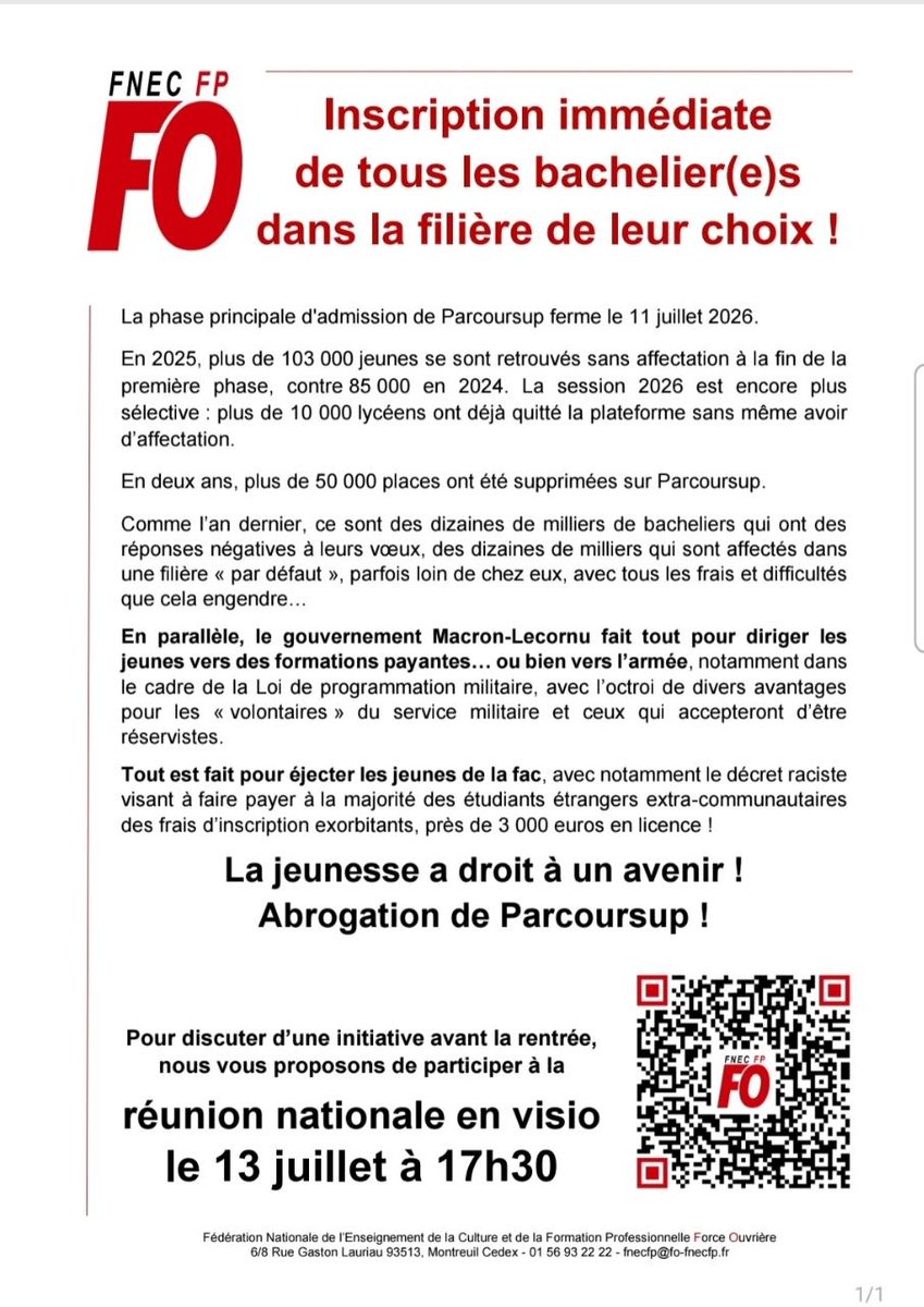 fo_esr's tweet photo. Réunion nationale en visio pour l'abrogation de Parcoursup ! https://t.co/gV2VJIyms9