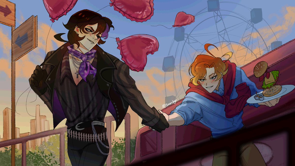 soomlynt's tweet photo. SECOND artfight attack goes FOOOR @DelphiDivinity Brooks and Aiden are my roman empire😭😭 could’t help myself from attacking them https://t.co/bfKSqtsBCu