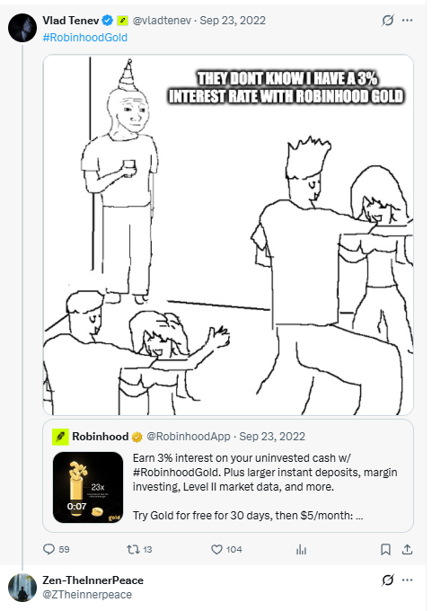 BSCJDW's tweet photo. ROBINHOOD CEO very like this memes,and he use many times. This meme on solana is very high. Now let us send it on robinhood. https://t.co/fAstLbP6bj