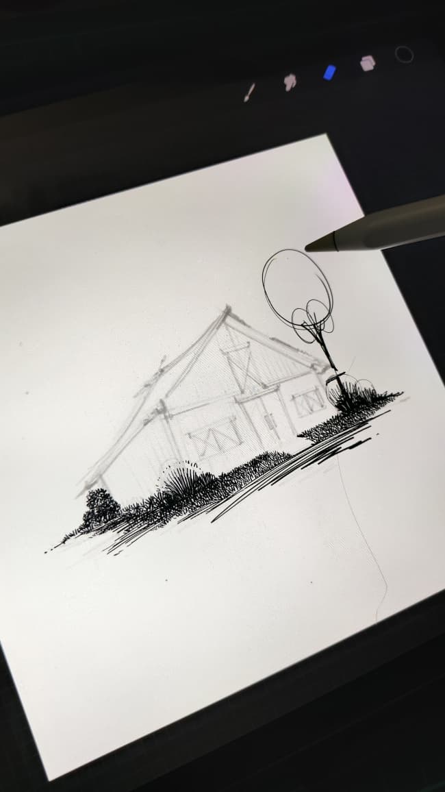 midsketcher's tweet photo. Old wooden barn sketch 
#midsketcher #sketch #realestate https://t.co/mb5jQnAlAh