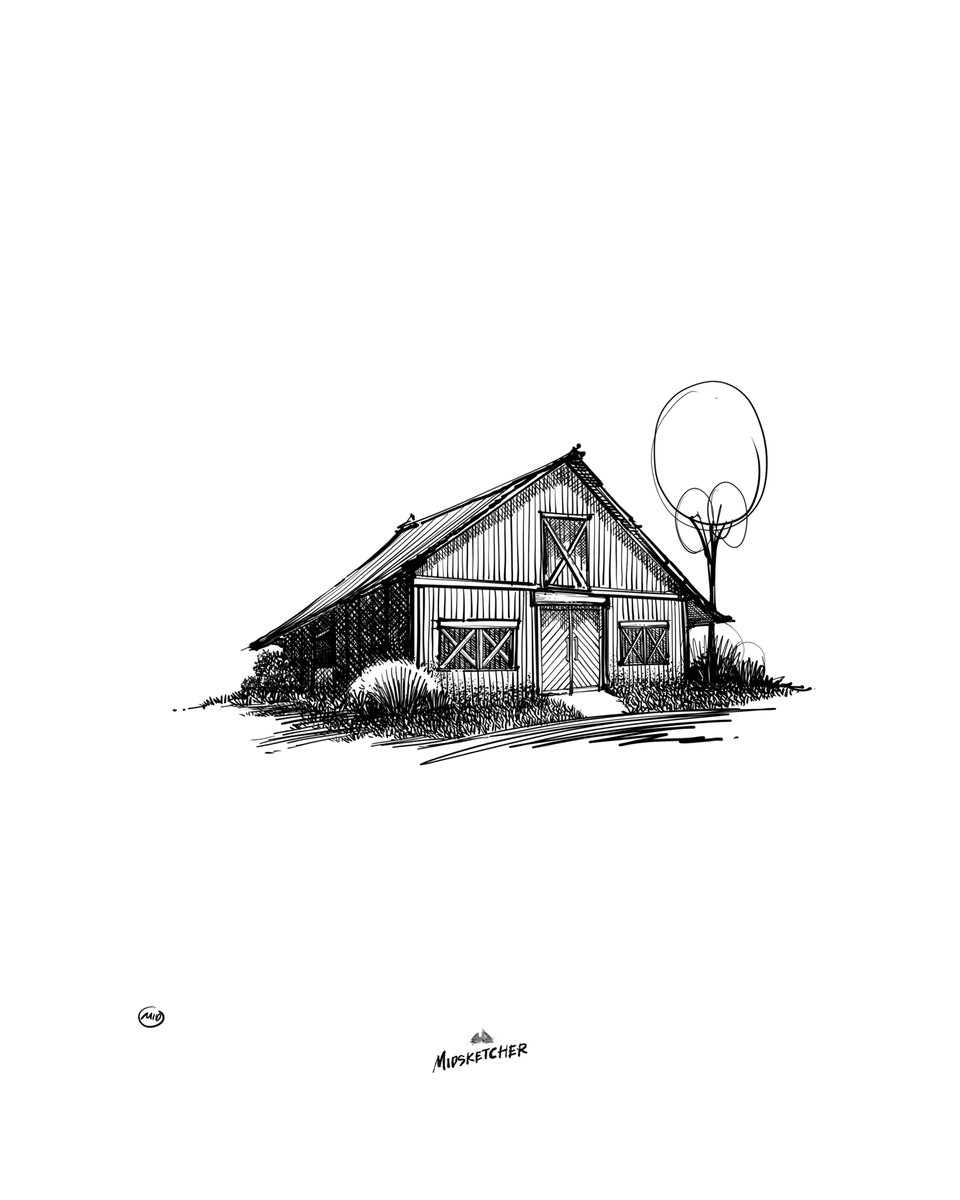 midsketcher's tweet photo. Old wooden barn sketch 
#midsketcher #sketch #realestate https://t.co/mb5jQnAlAh