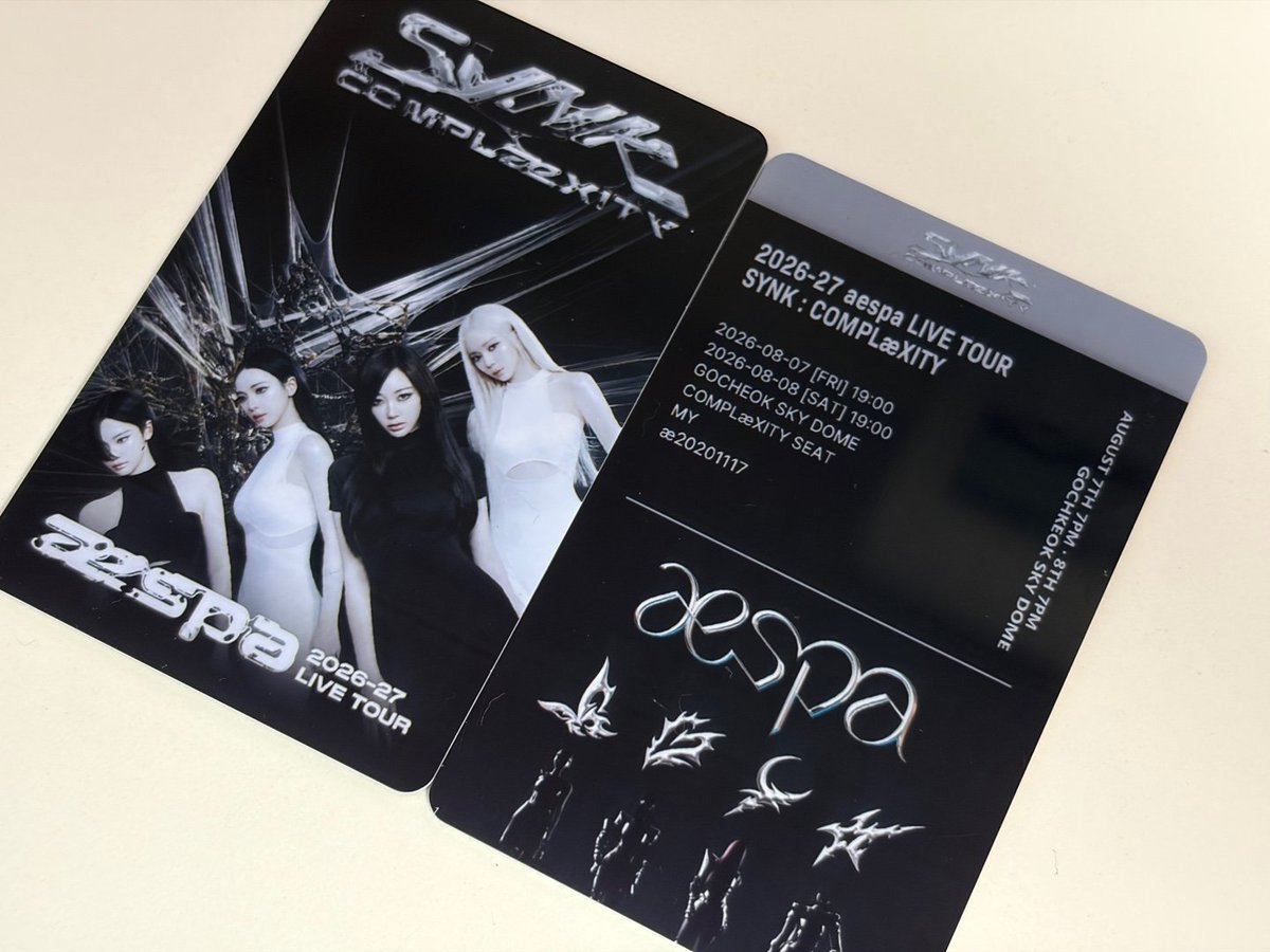 imzziiii's tweet photo. #rt #에스파
2026-27 aespa LIVE TOUR - SYNK : COMPLæXITY 나눔

지민정 엽서/폴라 세트 및 비공식 티켓 나눔합니다!

💙8/7 ~ 8/8
💙인증 :  RT + 마이인증(타래 참조)
💙 하루 나눔 수량
   ㄴ 엽서 세트 : 100세트
   ㄴ 티켓 : 300장
💙 1인 각 품목당 1회 수령

장소 및 시간은 당일공지합니다! https://t.co/2lcgVdzPwY