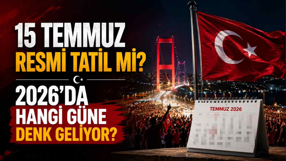 pusnetcom's tweet photo. 15 Temmuz resmi tatil mi? 2026'da hangi güne denk geliyor?
https://t.co/LKQBz9eEHX https://t.co/FlhtOeZIvA