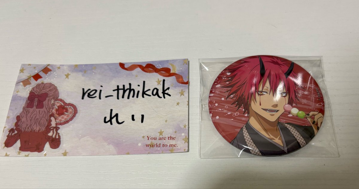 rei_trhikak's tweet photo. 転生したらスライムだった件 転スラ
缶バッジ 【交換/譲渡】

譲:👑リムル 👑ディアブロ ミリム シュナ 
　シオン
求:3枚目>>異種ベニマル 
     定価+送料

⁂交換は3枚目の優先
⁂👑はシュナを同数含む場合のみ譲渡可能
⁂譲渡の際等身はSDお迎え必須
⁂無印は単体譲渡可能
⁂郵送でのお取引のみ
→ https://t.co/tpJ47fCYsO