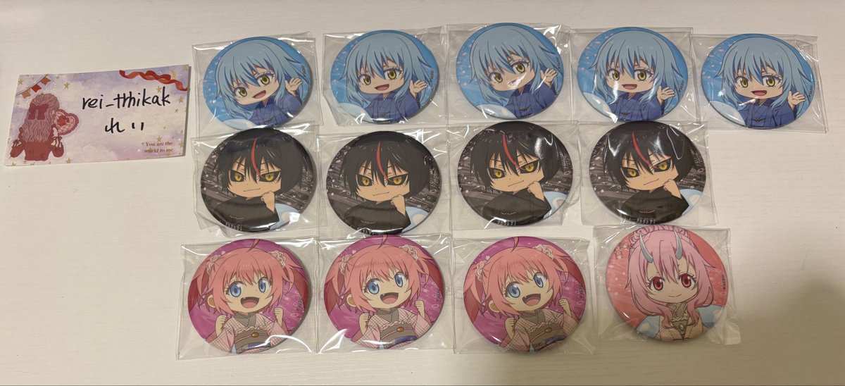 rei_trhikak's tweet photo. 転生したらスライムだった件 転スラ
缶バッジ 【交換/譲渡】

譲:👑リムル 👑ディアブロ ミリム シュナ 
　シオン
求:3枚目>>異種ベニマル 
     定価+送料

⁂交換は3枚目の優先
⁂👑はシュナを同数含む場合のみ譲渡可能
⁂譲渡の際等身はSDお迎え必須
⁂無印は単体譲渡可能
⁂郵送でのお取引のみ
→ https://t.co/tpJ47fCYsO