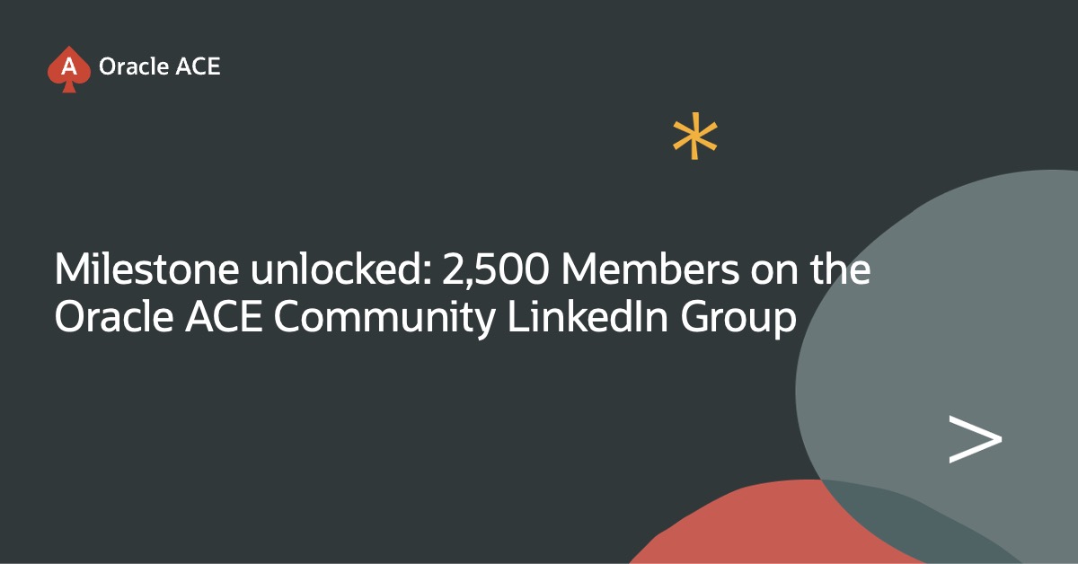 oracleace's tweet photo. 🎉 We've reached 2,500 members in the Oracle ACE Community LinkedIn group!
A huge thank you to everyone who's joined, shared knowledge, and helped build such an amazing Oracle community. 🙌

If you're passionate about Oracle technology and want to connect with fellow professionals, we'd love to have you.

👉 Join here: https://t.co/UB1hF8XaFV
Let's keep growing together! 🚀
#OracleACE