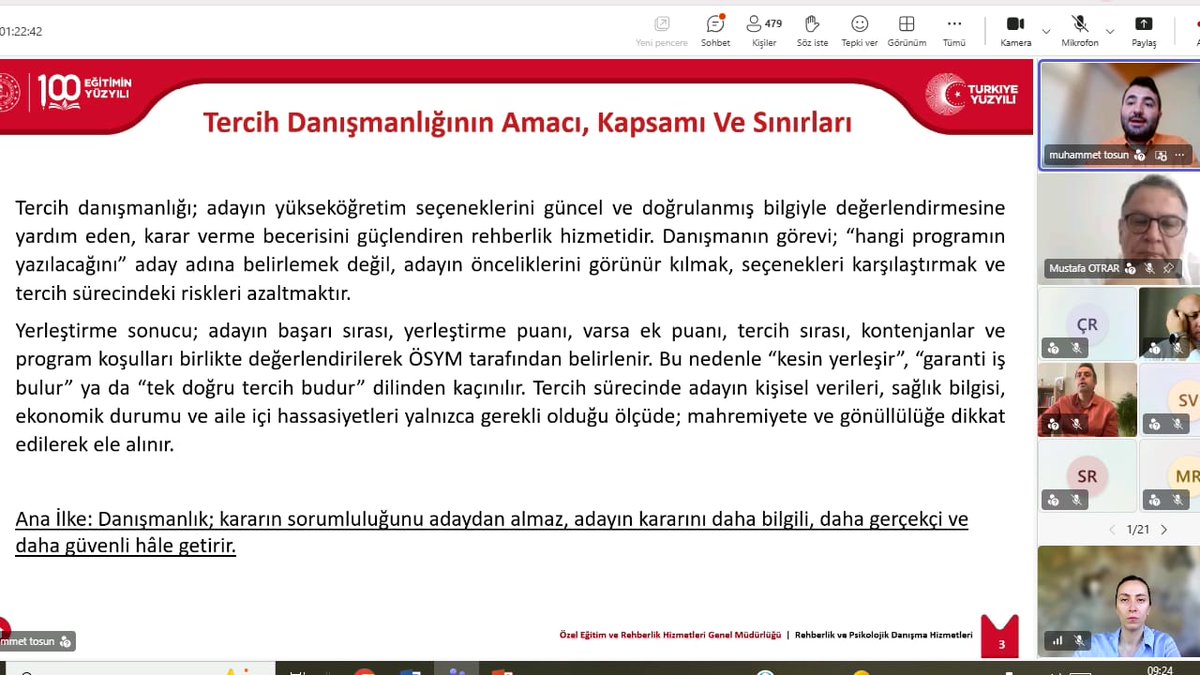 MebOrgm's tweet photo. YKS Tercih Danışmanlığı Hizmetleri Çevrim İçi Bilgilendirme Toplantısı Gerçekleştirildi https://t.co/1ThbwTJAtf