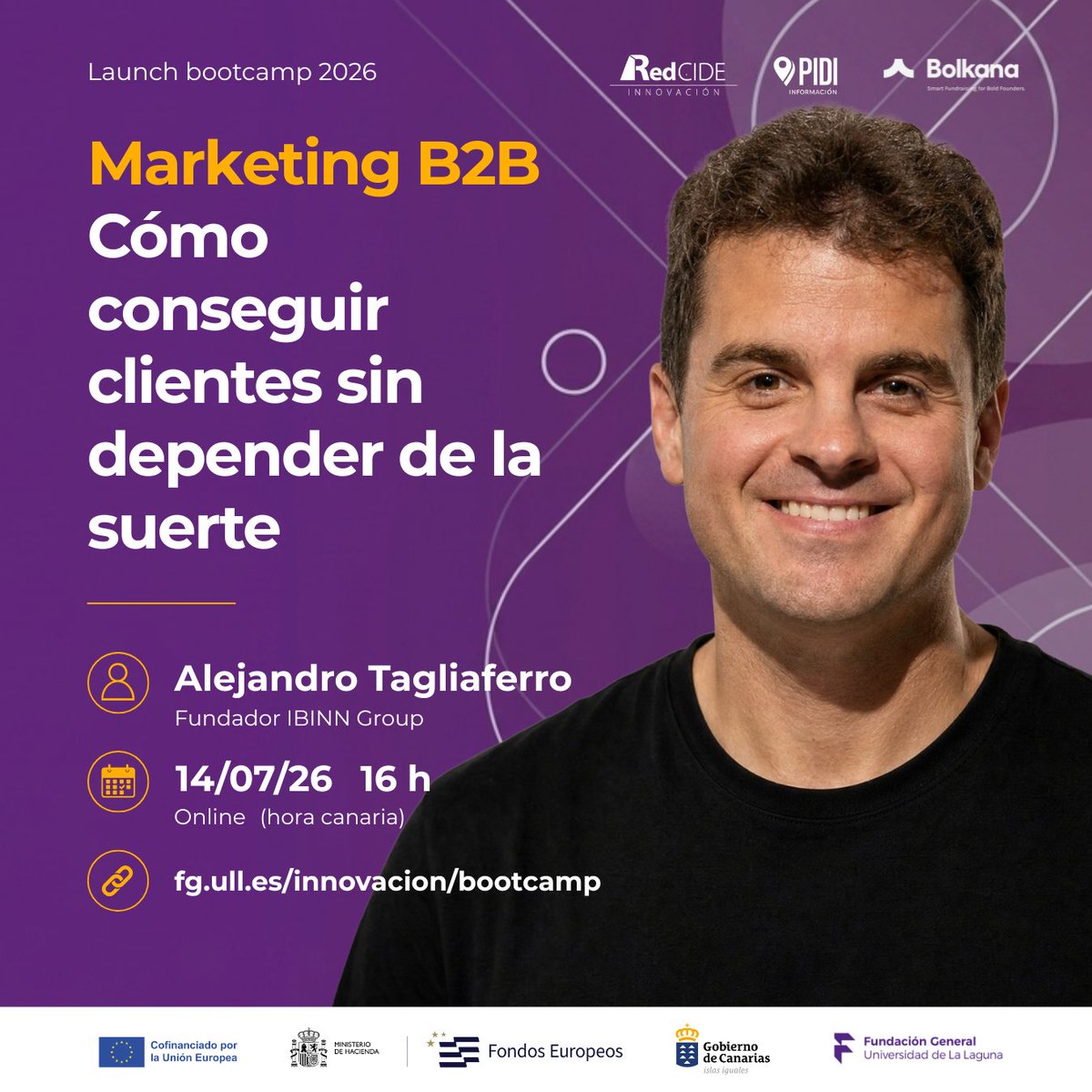 fg_ull's tweet photo. 👀 ¡Deja de depender de la suerte para conseguir clientes!

Descubre con Alejandro Tagliaferro, fundador de Ibinn Group, cómo crear un sistema de captación estable y escalable. 

Inscripción gratuita 👉 https://t.co/XjQiFV3oK4

@Red_CIDE @agenciaiisi #RedPIDI https://t.co/vcUJZxEvbH