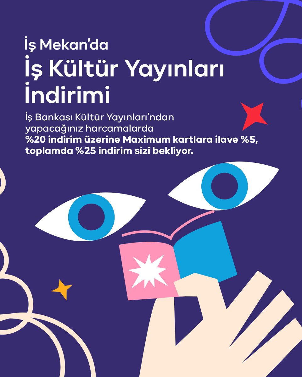 mekan_is's tweet photo. Yeni kitaplar için kütüphanenizde yer açın! 📚 

İş Mekan'da İş Bankası Kültür Yayınları'ndan yapacağınız alışverişlerde anında %20 indirim var. Üstelik Maximum Kart’ınıza özel ek %5 ile toplamda %25 indirim fırsatını kaçırmayın. ✨ https://t.co/VwRBQFKZAb
