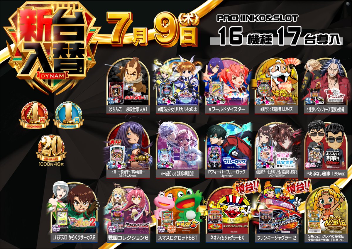 dynam_00303's tweet photo. 7月はダイナム創業月

7/7スロット時差開放営業に多くのお客様にご来店頂き誠にありがとうございます

本日店休日を頂いてもっと楽しんで頂けるように研修を実施

明日の新台入替もお客様の笑顔の為に元気いっぱいおもてなし致します

ぜひお越しくださいませ💕

#ダイナム
#新台入替
#加世田
#創業月 https://t.co/1c4kho8wv7
