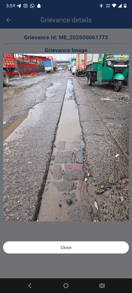 _sid__D's tweet photo. Dear @mybmc @BmcRoads @mybmcWardME 
Location: Near Dumping Ground Gate, Sahi Naka, M/East Ward (Beat No. 136)
Road par abhi bhi bad patches, potholes aur waterlogging ki gambhir samasya bani hui hai. Complaint ko Valid mark kiya gaya hai, lekin status abhi bhi In Progress hai. https://t.co/4gletW4q6k
