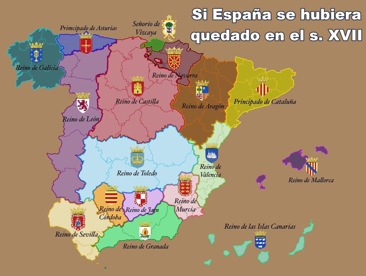 digimaps's tweet photo. 👑Si España tuviera la división del siglo XVII... ¿Cuál sería tu Reino? 🤔 https://t.co/fqSvPWYo5X