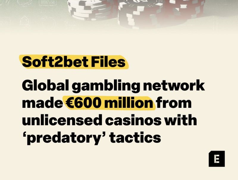 cleanupgambling's tweet photo. A year-long investigation by Investigate Europe puts Soft2bet - which calls itself a "leading iGaming company" - in the dock.

One customer spent £145,000 after her requests to self-exclude were ignored.

https://t.co/pk8dwN8cFt https://t.co/0PalK42f4u