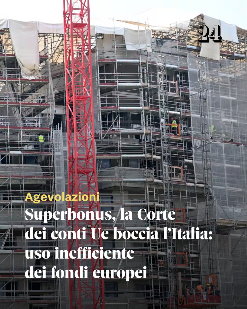 sole24ore's tweet photo. ➡️ Leggi l'articolo: https://t.co/g6Owc8X07a

#Superbonus #conti #Ue #Italia #IlSole24Ore https://t.co/YT61nHMOFy