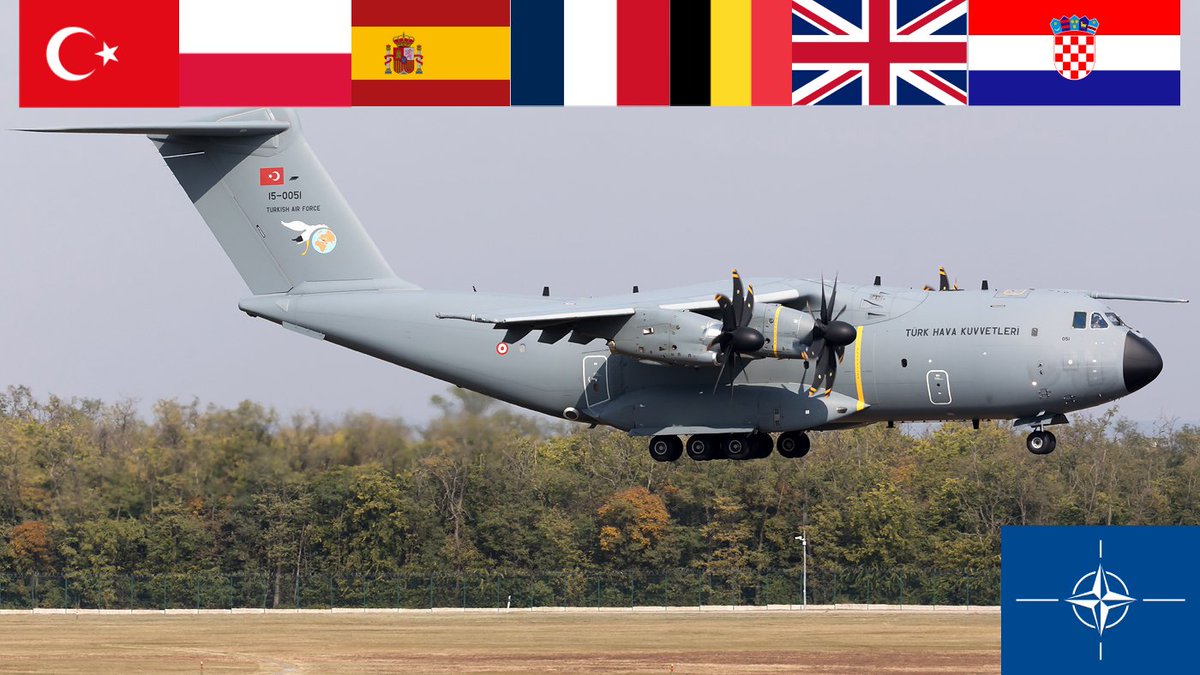 top_force's tweet photo. ✈️7 alliés, à savoir la France 🇫🇷, la Belgique🇧🇪, la Turquie🇹🇷, l’Espagne🇪🇸, le Royaume-Uni🇬🇧, la Pologne🇵🇱 et la Croatie🇭🇷, ont lancé un projet multinational à haute visibilité #PHV visant à constituer une flotte conjointe d’avions de transport #A400M #Atlas pooling & sharing. https://t.co/MVf6HCncGF