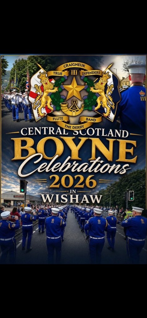 CraigneukFB's tweet photo. 🇬🇧Upcoming this weekend🇬🇧

Friday night - LOL 401

Saturday - Central Scotland Boyne Celebrations in Wishaw followed by a function

Sunday - The band sets off to Belfast for Monday’s parade. https://t.co/Gi6UPOJuOS