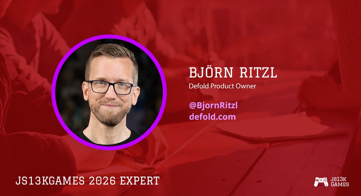 js13kGames's tweet photo. Excited to have @BjornRitzl, @Defold Product Owner and @refoldgames Co-founder, as #js13k 2026 expert!

https://t.co/CKT0pxjhiZ

#gamedev #gamedevjs #indiedev #indiegames #Defold #MadeWithDefold #Refold https://t.co/JAKCOtQJ3a