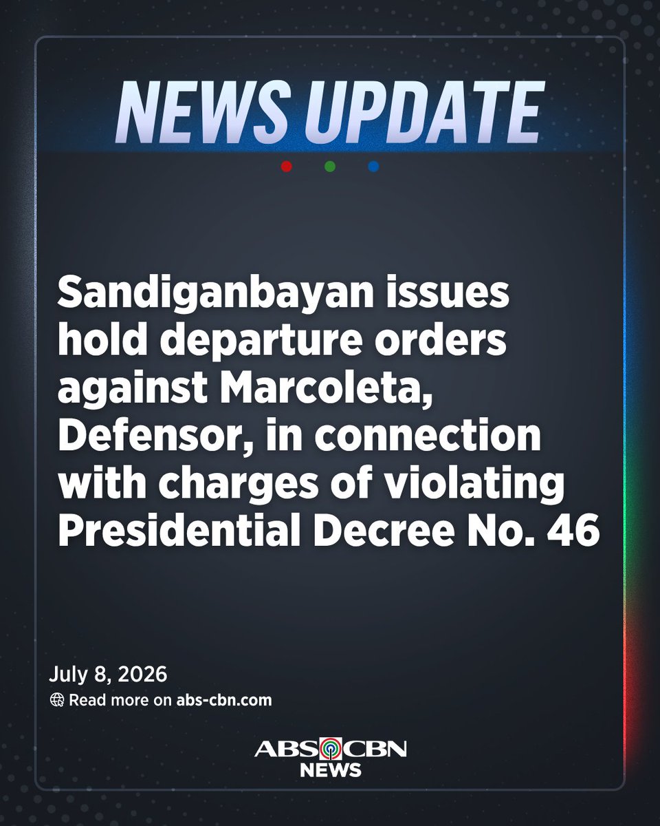 The Sandiganbayan’s Fourth Division issued a hold departure order ...
