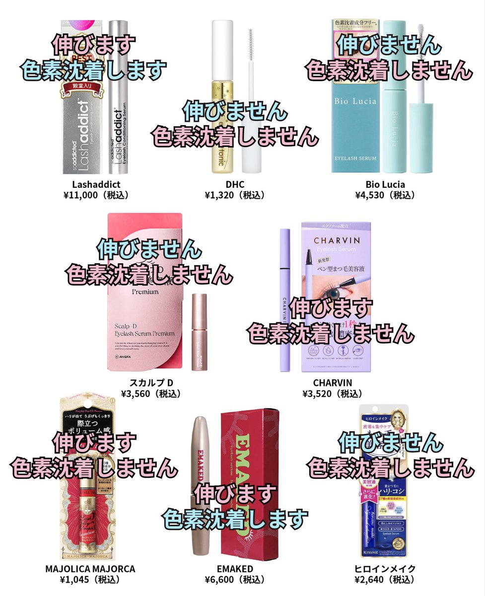 uxi_0901's tweet photo. 3年弱、狂ったようにまつ毛美容液を使ってきたリアルなレビューです。
「伸びる」「色素沈着しない」「塗りやすい」この条件で全て当てはまったのがこの2つ↓↓ https://t.co/KSzcpNF1BM