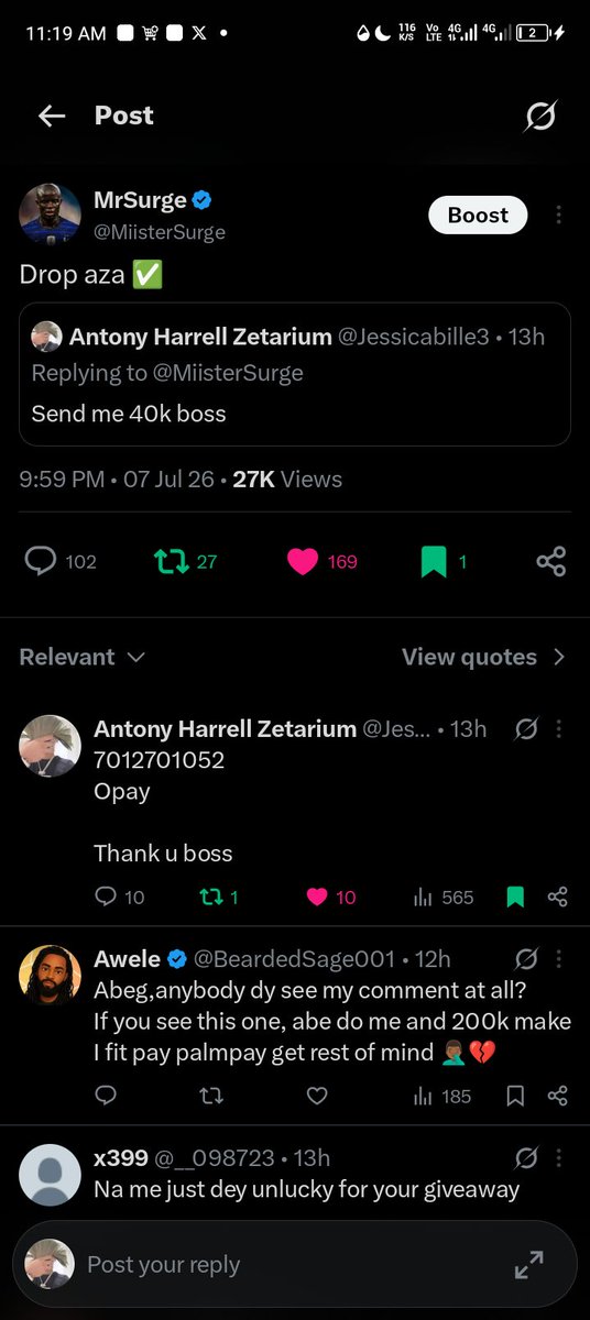 Jessicabille3's tweet photo. @MiisterSurge boss u said I should drop account yesterday night https://t.co/2nzRq1DgUZ