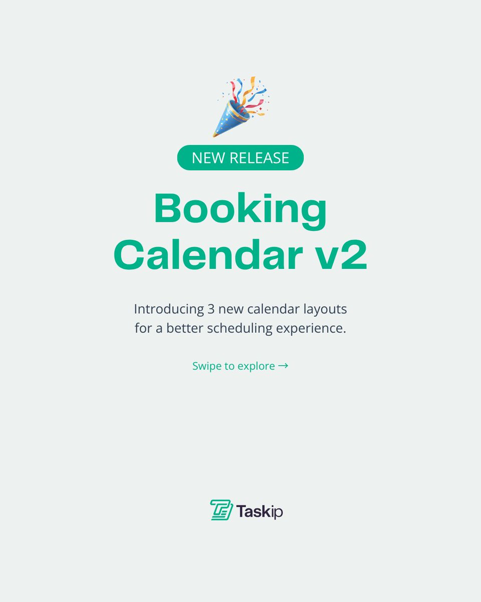 HiSharifur's tweet photo. One lesson from building SaaS:

The best updates aren't always the biggest — they're the ones users feel every day.

Today we're shipping Booking Calendar V2 for @taskipapp .

A cleaner UI, smoother scheduling, better availability management, and an overall faster booking experience.

Lots more coming. 🚀

#buildinpublic #SaaS #startup #Taskip
