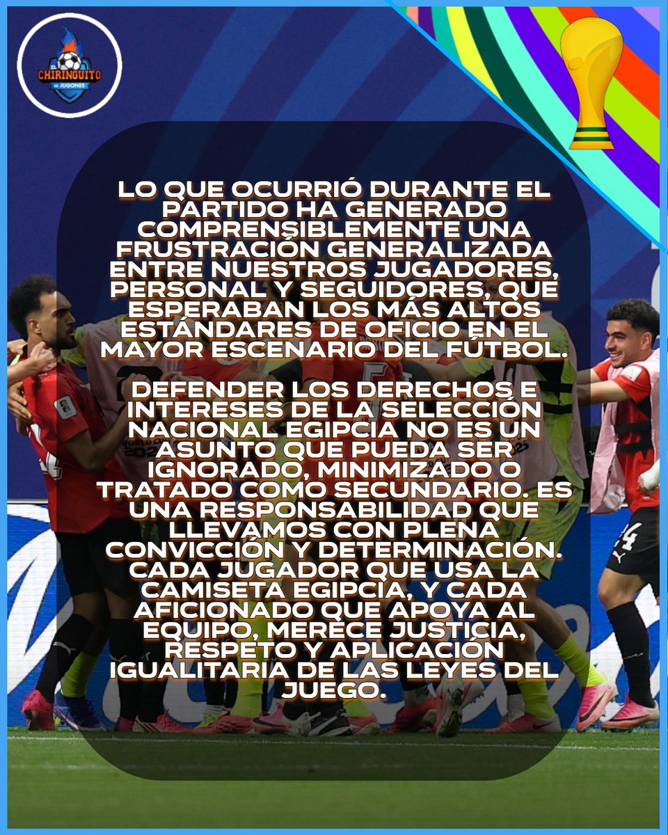 elchiringuitotv's tweet photo. 🚨 La FEDERACIÓN de FÚTBOL de EGIPTO 'CARGA' contra el ARBITRAJE frente a ARGENTINA:

❌ "No podemos permanecer en silencio respecto a las decisiones del arbitraje". https://t.co/eL0nBdZ0vl