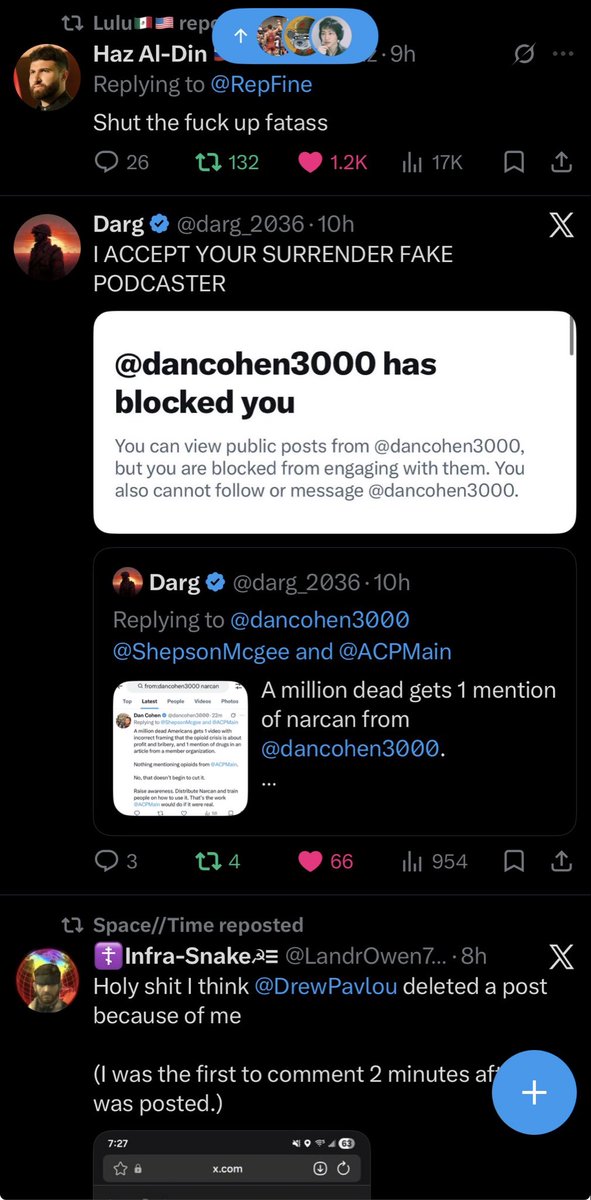 HalfWitHalfHam's tweet photo. Absolute Gold on X today.

One post after another of The ACP destroying the cowards and snakes who dare to go against our righteous, patriotic mission.

You can tell we’re the real Americans, since we actually use and uphold our God-given 1st Amendment right of Freedom of Speech. https://t.co/a3c5IQE0tQ