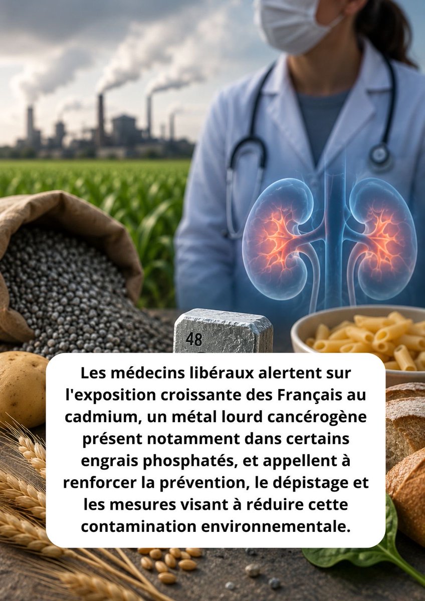 LE_SML's tweet photo. Le cadmium contamine notre alimentation. Les médecins libéraux appellent à limiter les aliments industriels et ultra-transformés, privilégier les produits bruts et renforcer la prévention. #SantéPublique #Cadmium https://t.co/dTd7y48SsB
