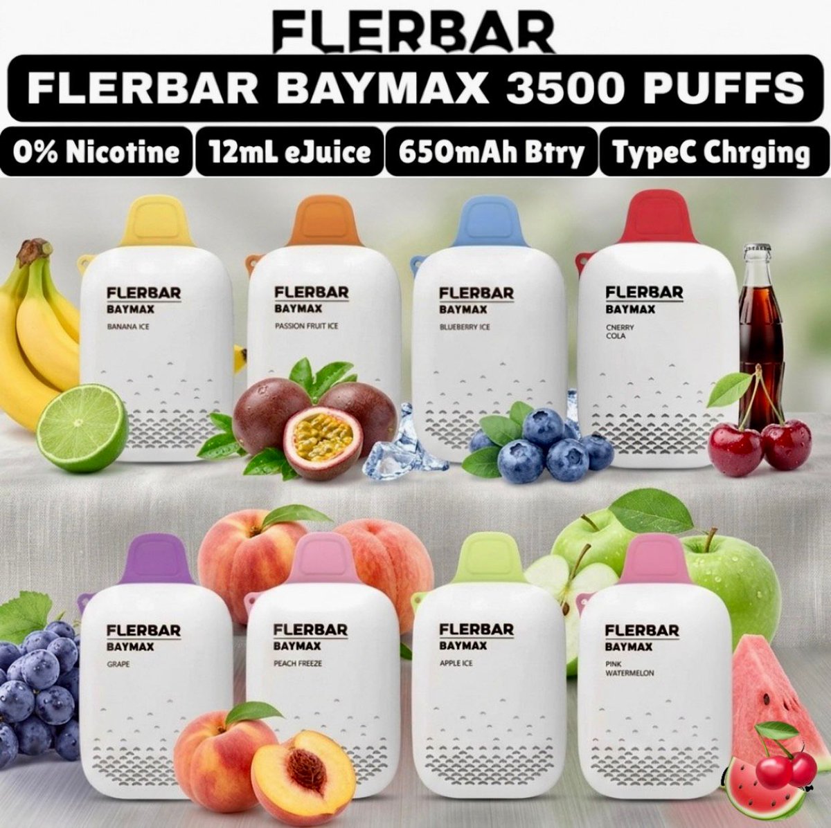 vapebro984's tweet photo. Flerbar Baymax 3500 Puffs Zero Nicotine

ALL Flavor Available at vapebrodubai
DM to Order
#flerbarbaymax3500Puffs
#flerbarbaymax3500puffs
#zeronicotine
#vapebrodubai https://t.co/UohL99O5Jr