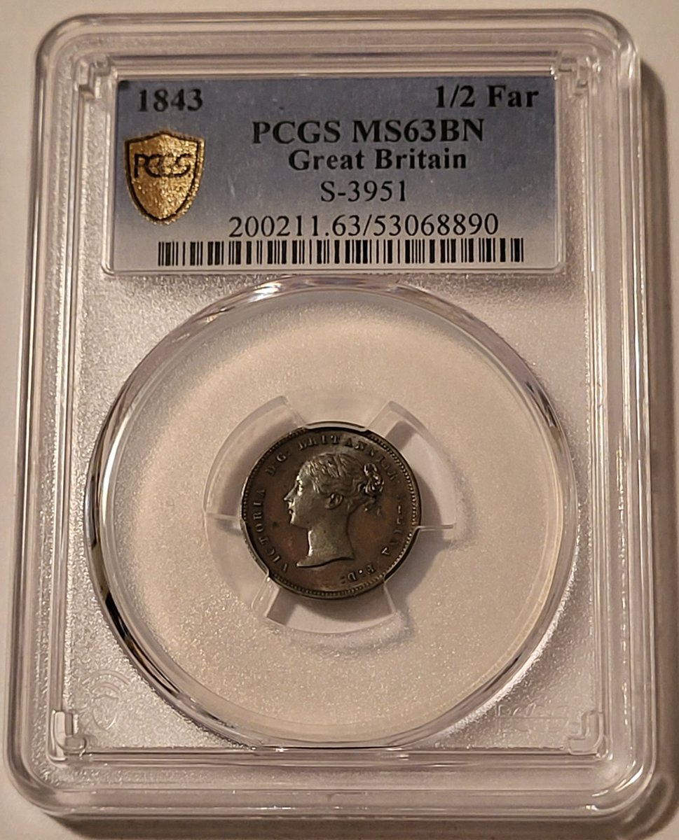 TNumismatics's tweet photo. **Coin of the Day**
Great Britain Victoria 1843 1/2 Farthing MS63 BN PCGS GSH
Always FREE Domestic Shipping! https://t.co/lKDVZ4N3Lc
#coins #coincollecting #britishcoins #PCGS #pcgscoin #pcgscoins #gradedcoins #certifiedcoins https://t.co/v5QmLYPe3o