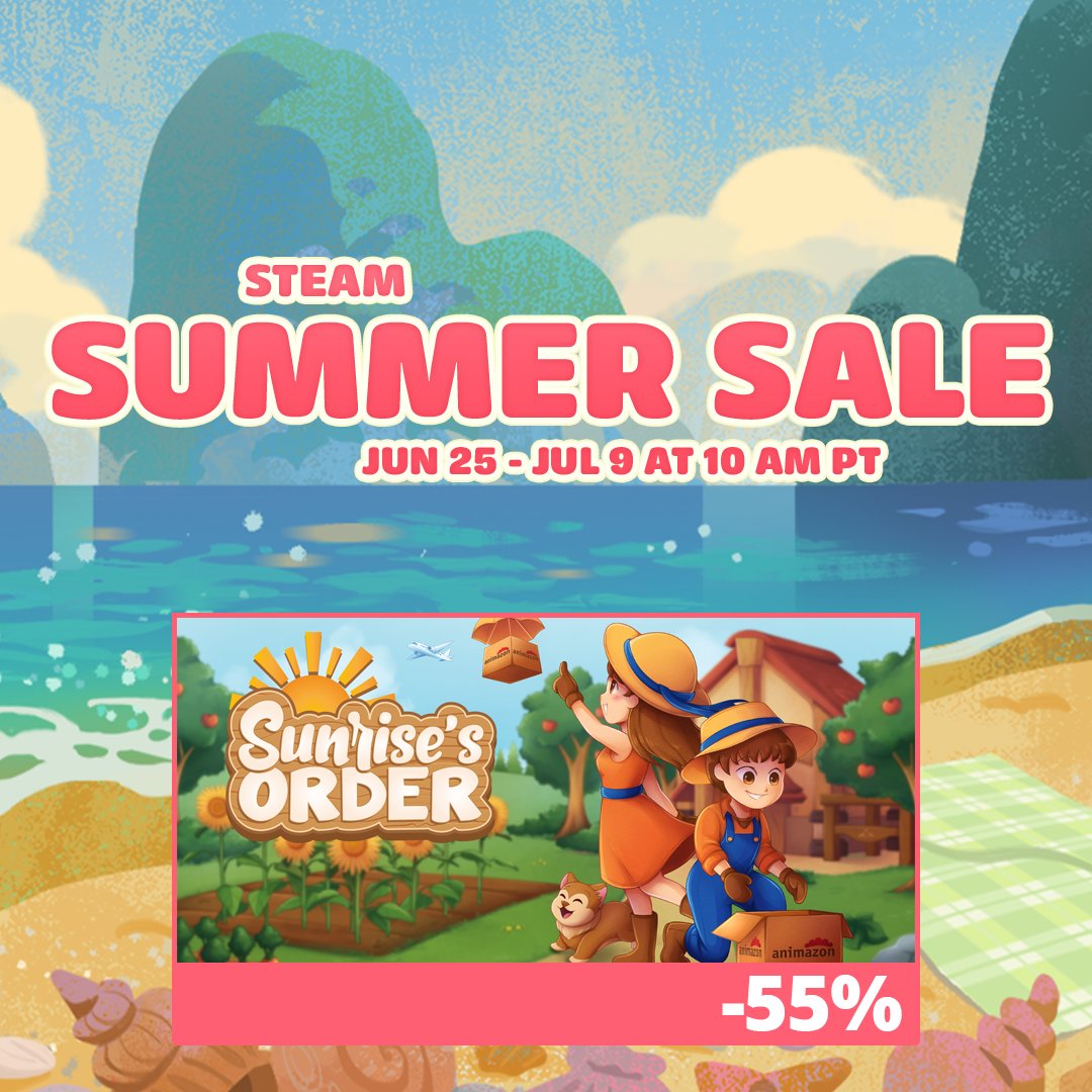 MissticStudio's tweet photo. Steam Summer Sale ends tomorrow, last chance to grab a copy of Sunrise's Order at 55% off ☀️

#steam #indiegame #cozygame https://t.co/oVYvP3caTR