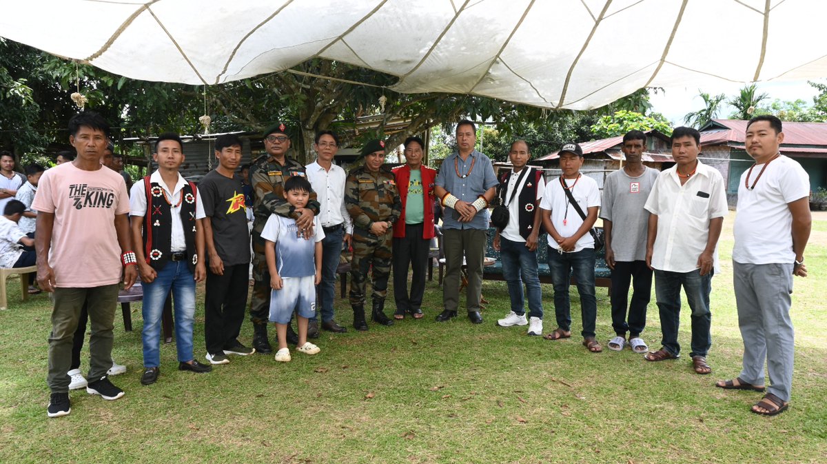 official_dgar's tweet photo. ASSAM RIFLES STRENGTHENS CIVIL MILITARY RELATIONS THROUGH INTERACTION WITH NIHOI VILLAGE LEADERS AND PARTICIPATION IN TULUNI FESTIVAL, NAGALAND
#AssamRifles organised a cordial interaction with the Village Chairman, Village Headman and Council Members of Nihoi Village, Peren District, Nagaland on 09 July 2026 as part of its continued efforts to strengthen civil military relations and foster mutual trust, cooperation and understanding with the local community. During the interaction, various issues concerning the welfare and development of the village were discussed. Assam Rifles reaffirmed its commitment towards working closely with the village authorities in promoting peace, security and socio-economic development in the region. 

#friendsofthenortheast #sentinelsofnortheast #OperationalReadiness #CommunityFirst #NationFirst #ServiceBeforeSelf #GuardiansOfTheNation

@HMOIndia @adgpi @PIBHomeAffairs
