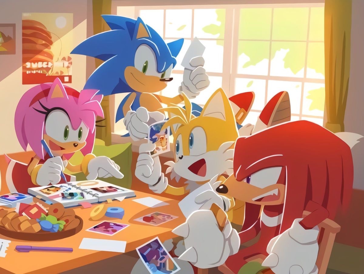 Rougelynesdisco's tweet photo. Do you guys prefer team sonic with sonic/tails/knux as a trio or team sonic with sonic/tails/knux/amy ? https://t.co/nld3KVw5Sx