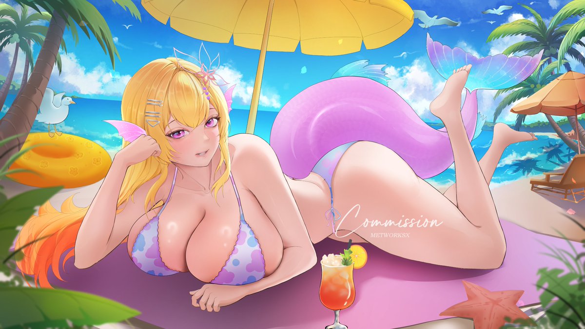 metworksx's tweet photo. First slot for my Summer Beach YCH is done! 🏖️☀️ Really happy with how this one turned out.
Slots are still open if you want to get yours!

#vgencomm #bikiniday https://t.co/o7pKHgnqaK