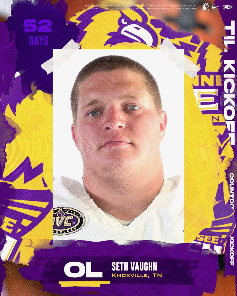 TNTechFootball's tweet photo. #️⃣5️⃣2️⃣ DAYS TILL KICKOFF! 

🎟️ Link:
https://t.co/hfljJDl938
#AimHigher #WingsUp https://t.co/PrUtSOvG1W