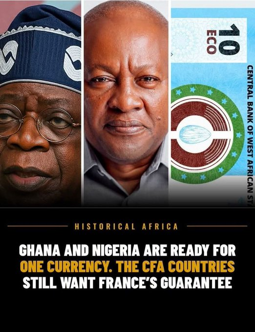 MaliinStyl_'s tweet photo. Le Nigeria🇳🇬 vient de proposer de lancer l’#Eco sans les pays #CFA.   Il s’agit de savoir si l’#Eco devrait être rattaché à l’#Euro comme le franc #CFA, ou s’il devrait être autorisé à flotter librement, et ce désaccord a simplement poussé le Nigeria📷 à proposer quelque chose https://t.co/PyE3EyWv2a